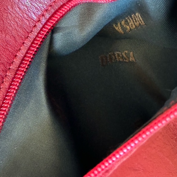 Dorsa Red Italian Leather Backpack - Picture 6 of 13